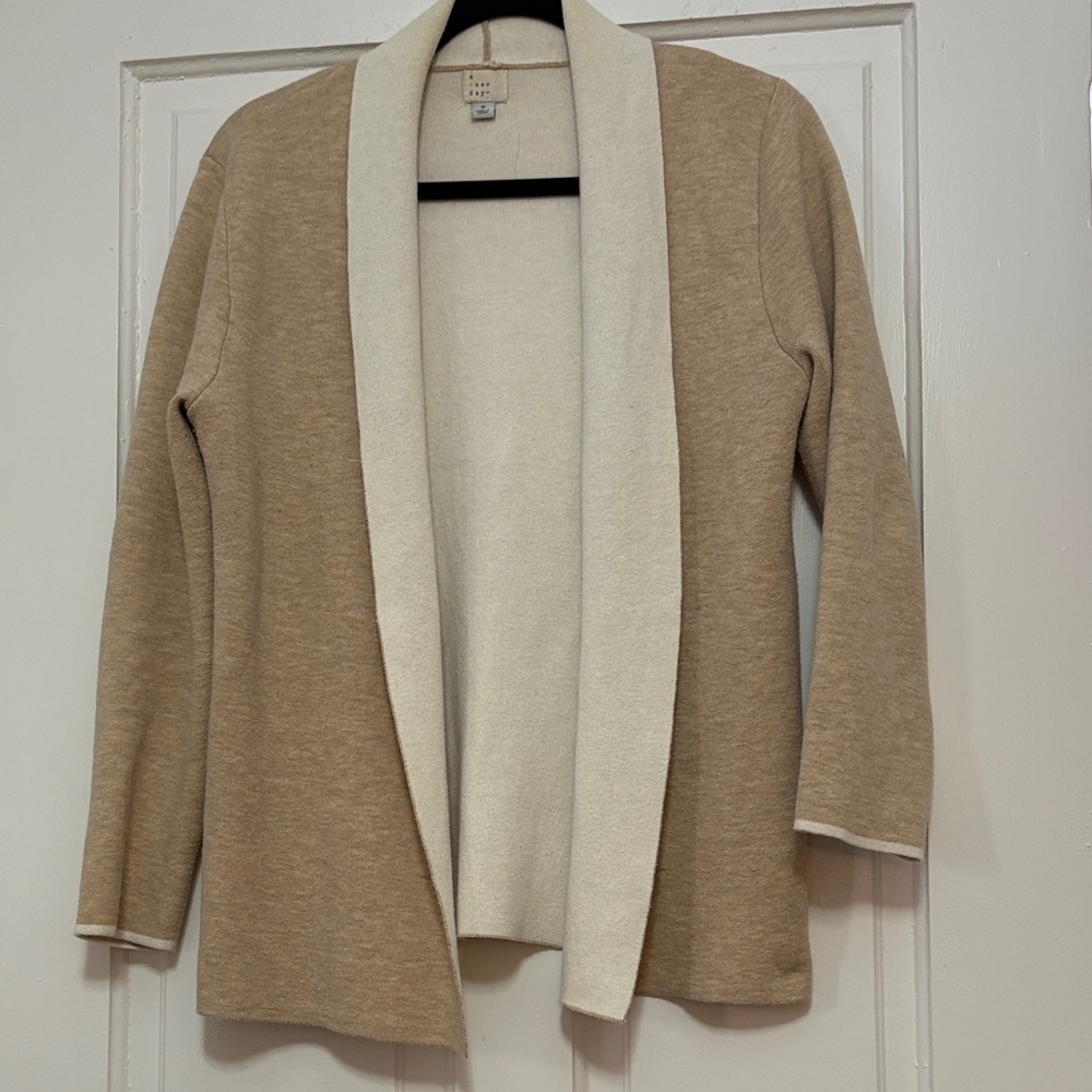 a new day Tan and Cream Cardigan Made of Sweatshirt Material